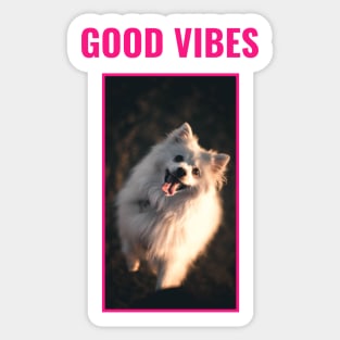 Good Vibes Fluffy Dog Sticker